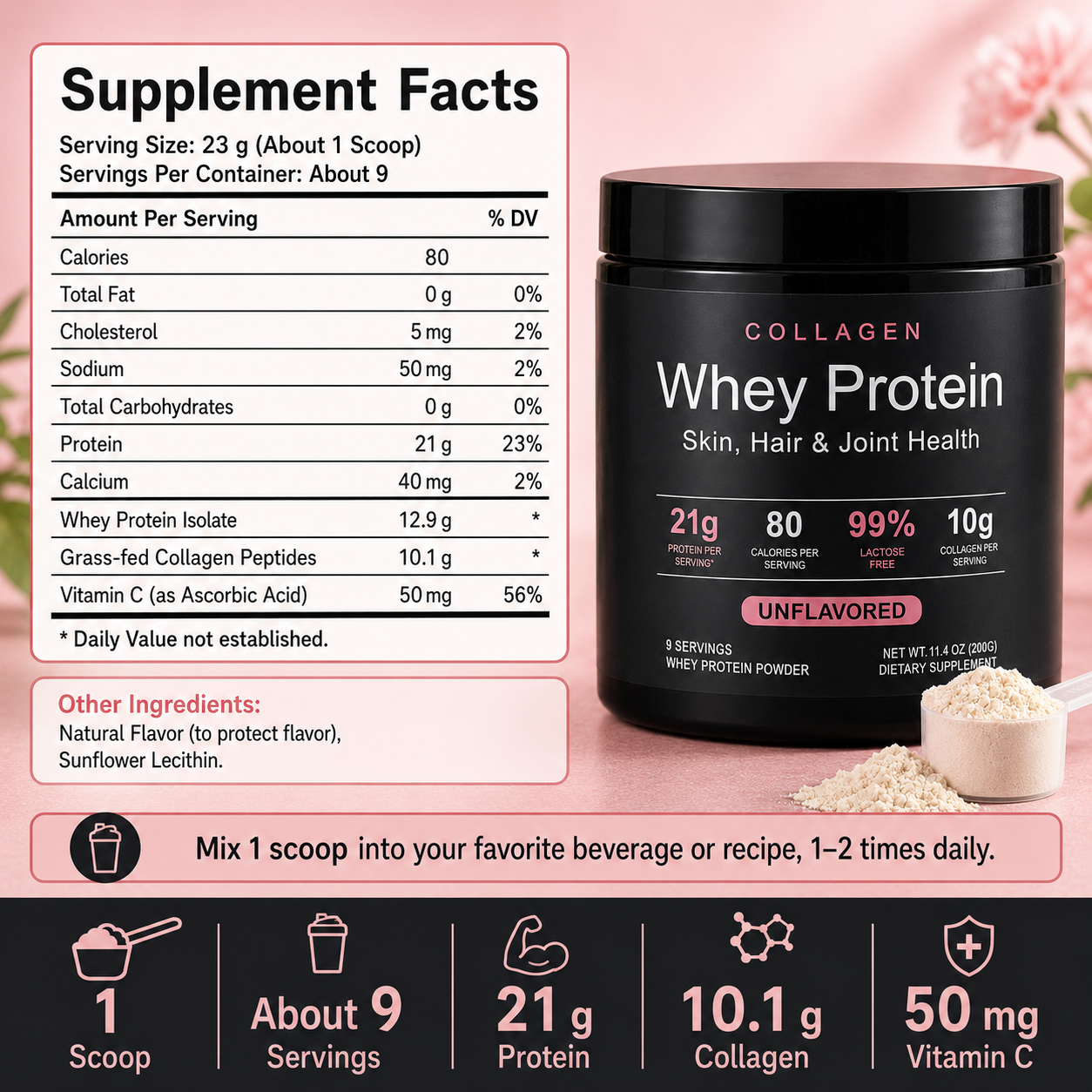 Collagen Whey Protein Powder 2 - огляд і ціна Nutrition In Fitness