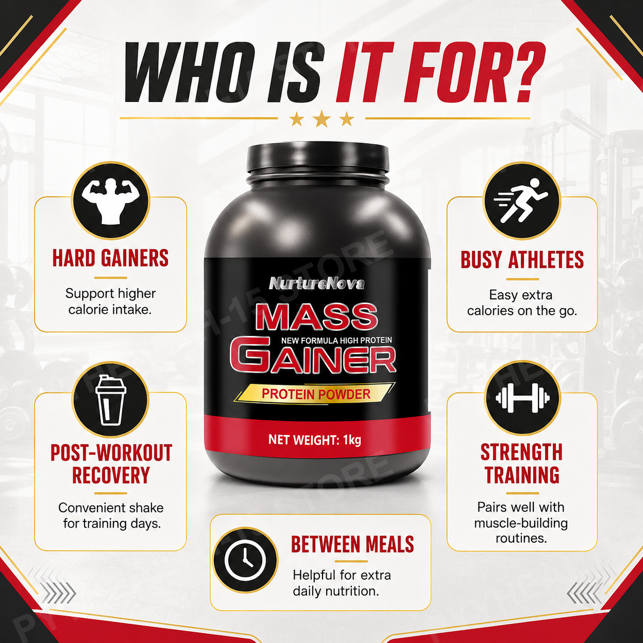 Mass Gainer Protein Powder 1kg - огляд і ціна Nutrition In Fitness