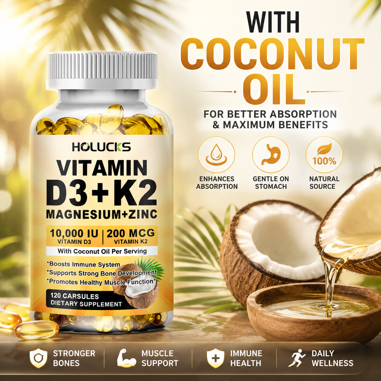 Vitamin D3 K2 Capsule, with Co - огляд і ціна Nutrition Zinc